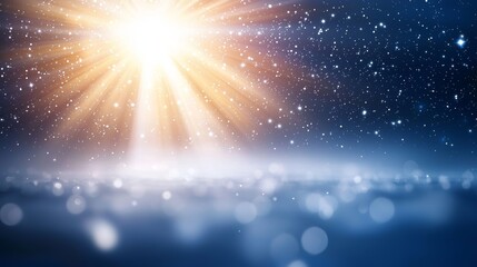 Radiant spheres gliding through a fog-filled, starry sky, producing a mesmerizing and otherworldly visual of glowing energy