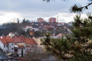 Trebic, Czech Republic - January 4, 2025: Cityscape of the city.
