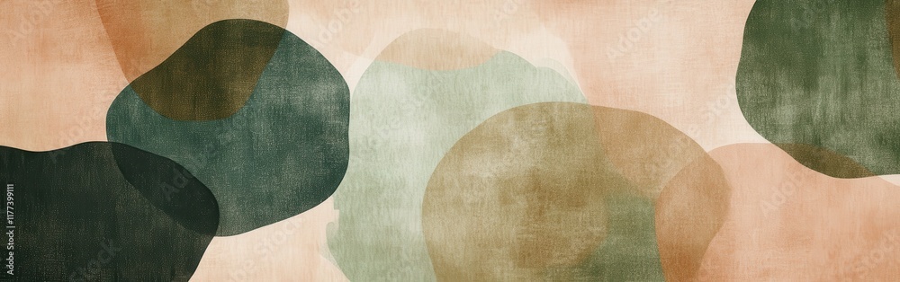 Aufkleber Abstract pencil strokes create a unique background blending earthy tones and soft shapes