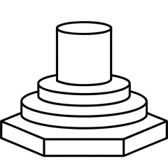 Simple Podium Line Art Concept