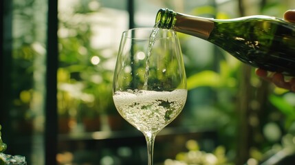 Slowmotion Capture of Water Stream Outdoor Garden Video Content Natural Setting Close-up View Tranquil Flow