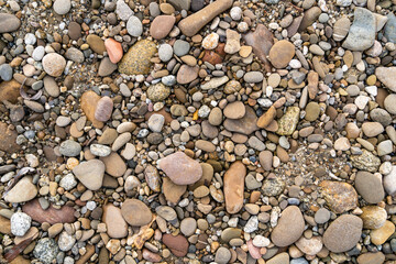 Close up of a natural gravel background.