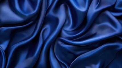 Obraz premium Luxurious deep royal blue fabric texture with soft, flowing waves and rich luster in elegant design