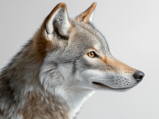 Obraz premium A close up profile of a wild coyote