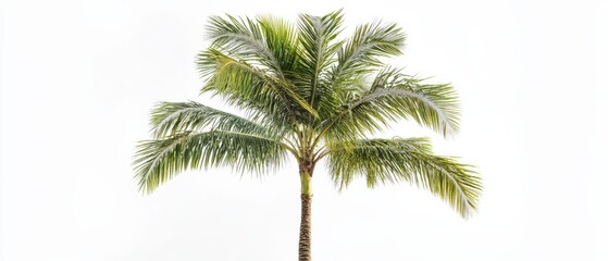 Fototapeta premium a single palm tree with green leaves