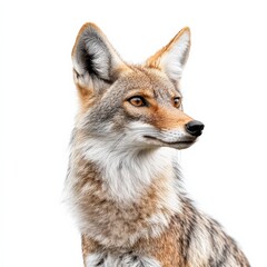 Fototapeta premium close up of a coyote on a white background