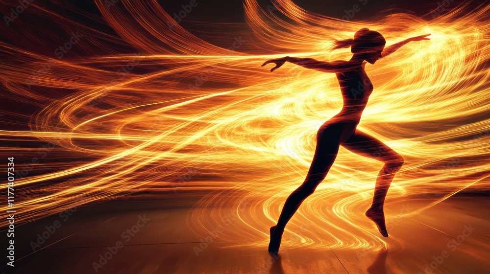 Poster Dancers express movement and energy through vivid conceptual visualization in a dynamic setting