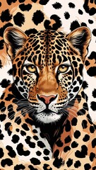 Naklejka premium Leopard spots patterns background or illustration with animal print style