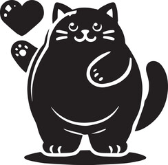 black cat with heart