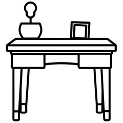 Study Table Outline Vector Design