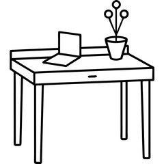 Study Table Outline Vector Design