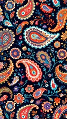 Paisley patterns background or illustration in ornate flowing designs