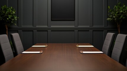 Fototapeta premium Empty boardroom awaiting executives for important business meeting