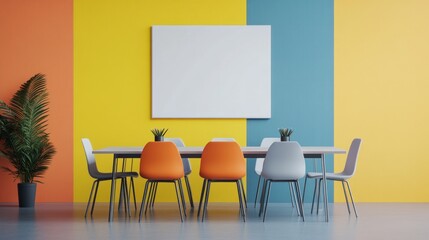 A high-energy business meeting featuring adaptive strategies vibrant visuals and flexible teamwork modern setting showcasing innovation and dynamic problem-solving