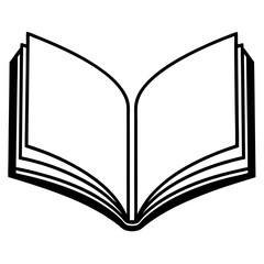 Stylized Open Book Design for Line Art Illustrations