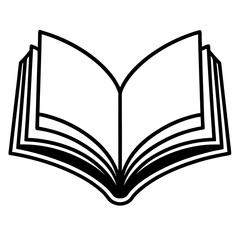 Stylized Open Book Design for Line Art Illustrations