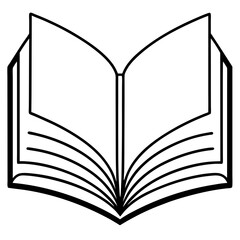 Stylized Open Book Design for Line Art Illustrations