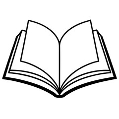 Stylized Open Book Design for Line Art Illustrations