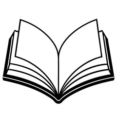 Stylized Open Book Design for Line Art Illustrations