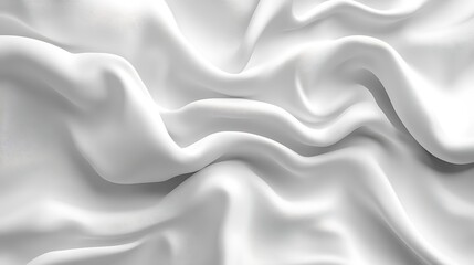 Fototapeta premium White fabric texture, soft waves, elegant folds, background, design.