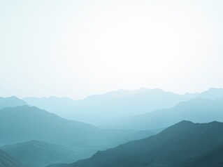 Obraz premium mountain range in a light blue haze