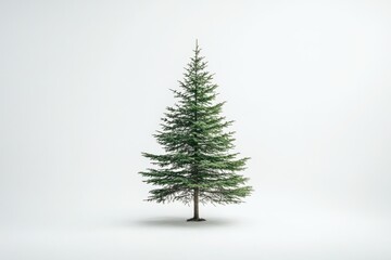 Fototapeta premium isolated evergreen tree on a white background