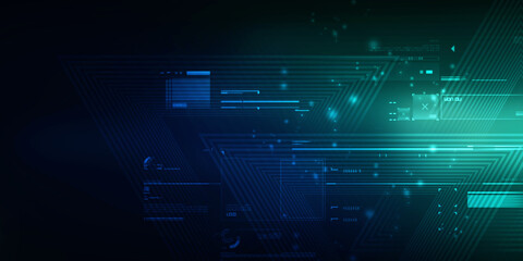 Obraz premium 2d illustration Abstract futuristic electronic circuit technology background 