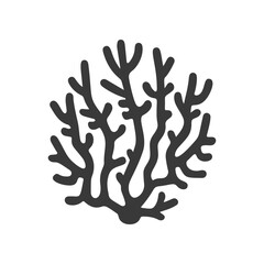 A dark coral silhouette in a flat vector style