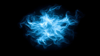 Fototapeta premium Abstract blue energy sphere, glowing in dark background, ideal for science, technology, or fantasy designs.