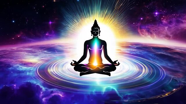 Meditating Buddha with Cosmic Radiance