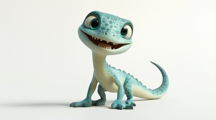 Fototapeta premium a blue animated lizard with a big smile