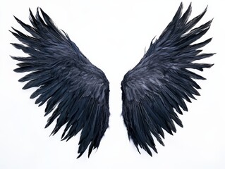 Fototapeta premium two black wings on a white background