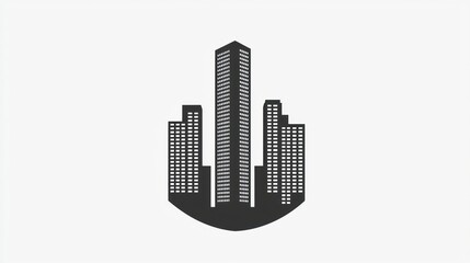 Obraz premium Cityscape Silhouette: Modern Urban Skyline Illustration