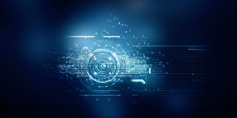 2d illustration Abstract futuristic electronic circuit technology background
