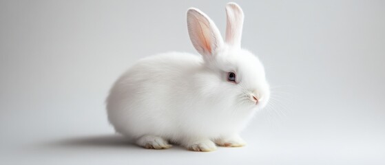 Obraz premium a white rabbit on a white background