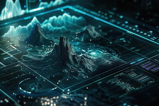 3D Digital Terrain Map with Data Overlay