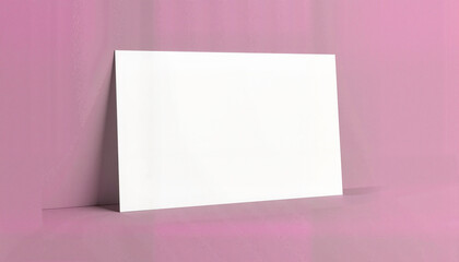 Blank canvas on pink backdrop, creativity and inspiration