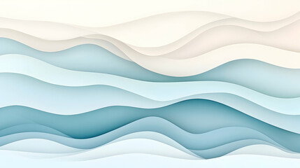 Abstract wavy blue and white paper cut design.  Background texture for website or print.