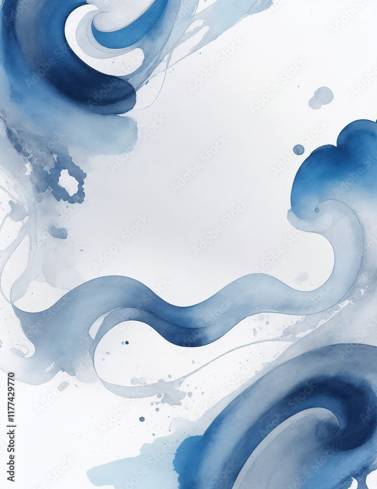 Wall mural abstract blue background with waves - abstract light blue splash background - generative ai