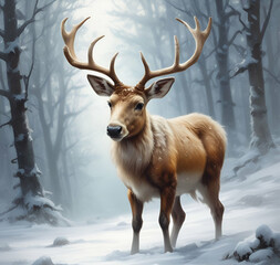 deer in snow