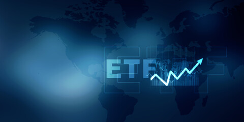 2d illustration Exchange Traded Fund with graph