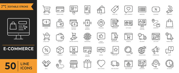 E-commerce icon set. Online shopping icons