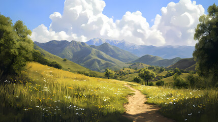 Socal foothills after hike: breathtaking. Foothill. Illustration