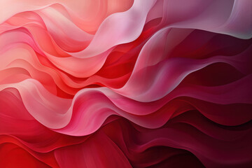 Obraz premium Valentine Background Concept, Soft pink and red flowing shapes create harmonious abstract design