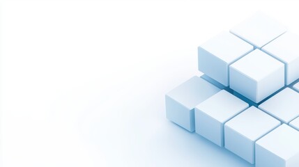 Minimalist Design with White Cubes on Soft Background for Creative Concepts