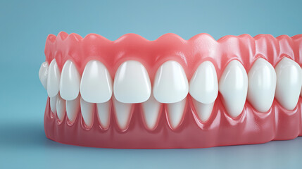 Fototapeta premium A 3D render depicting a tooth before and after whitening, showing tartar removal and a clean finish, set against a blue background.