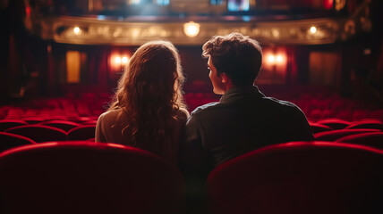 Valentine's day in theatre for a cute fresh couple