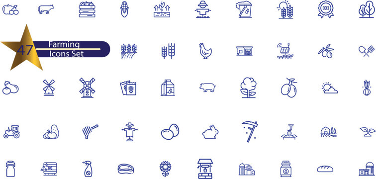  farm. Contains such icons as tractor, windmill, vegetables, handmade products