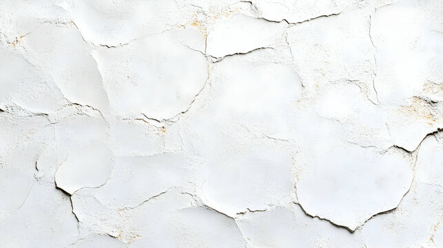 Cracked white wall texture; aged, weathered surface; background for design; ideal for website or print.