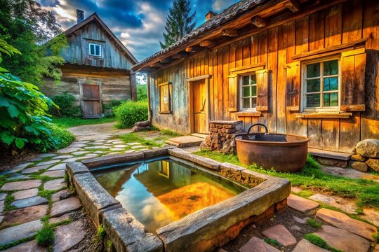 Historic Russian Mud Bath Courtyard, Essentuki, Stavropol Region - Healing Mineral Springs